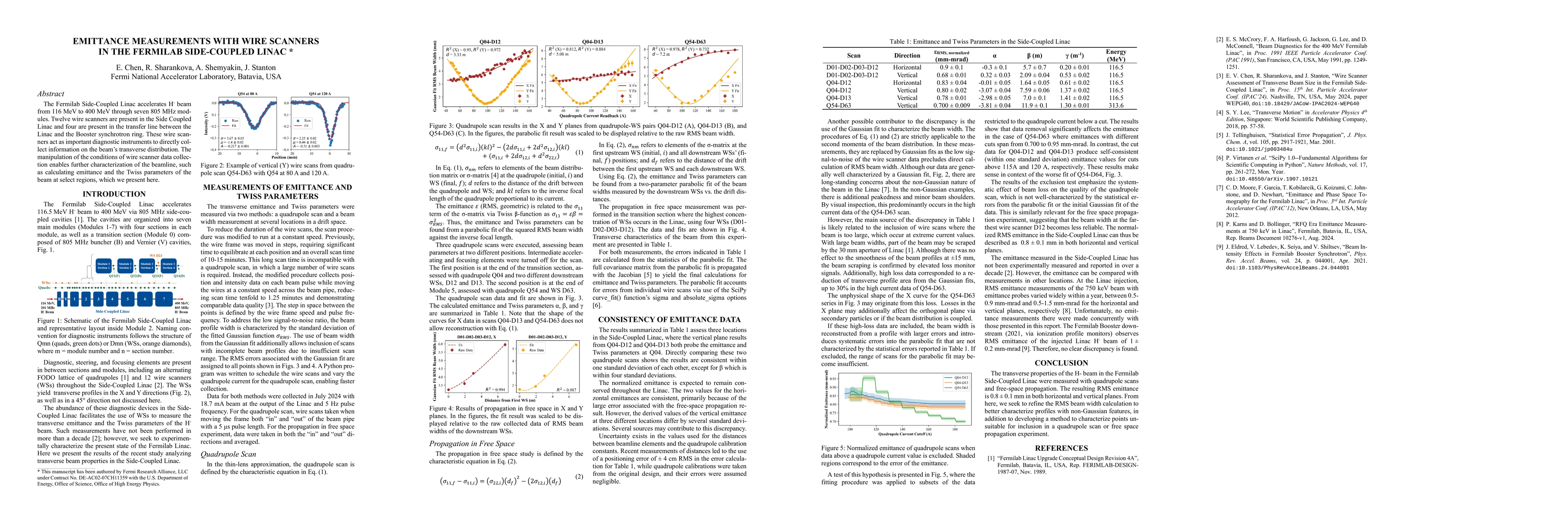 Thumbnail for Emittance Measurements with Wire Scanners in the Fermilab Side-coupled
  Linac