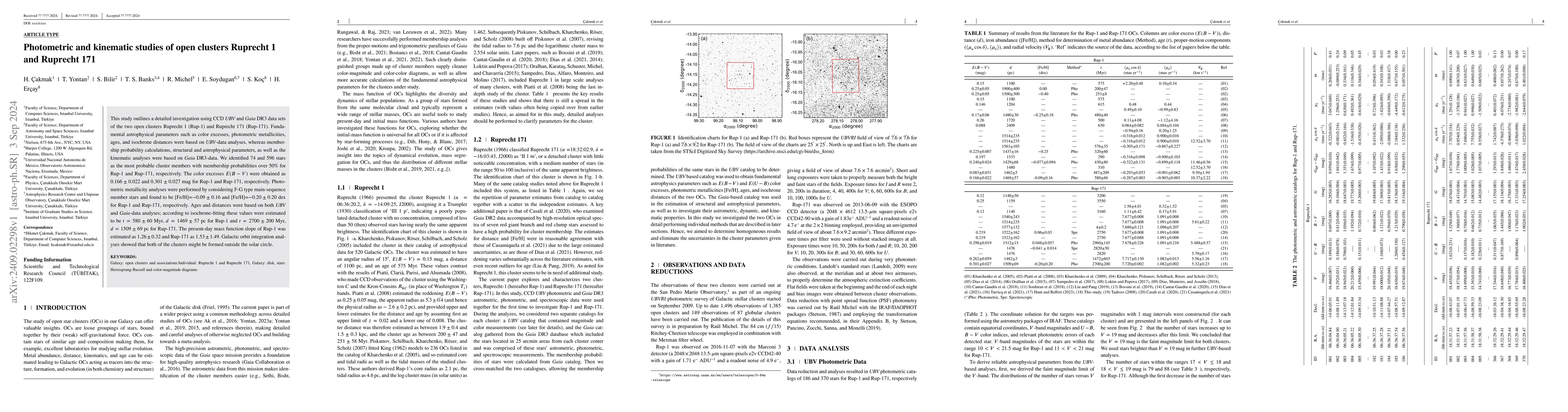 Thumbnail for Photometric and kinematic studies of open clusters Ruprecht 1 and
  Ruprecht 171