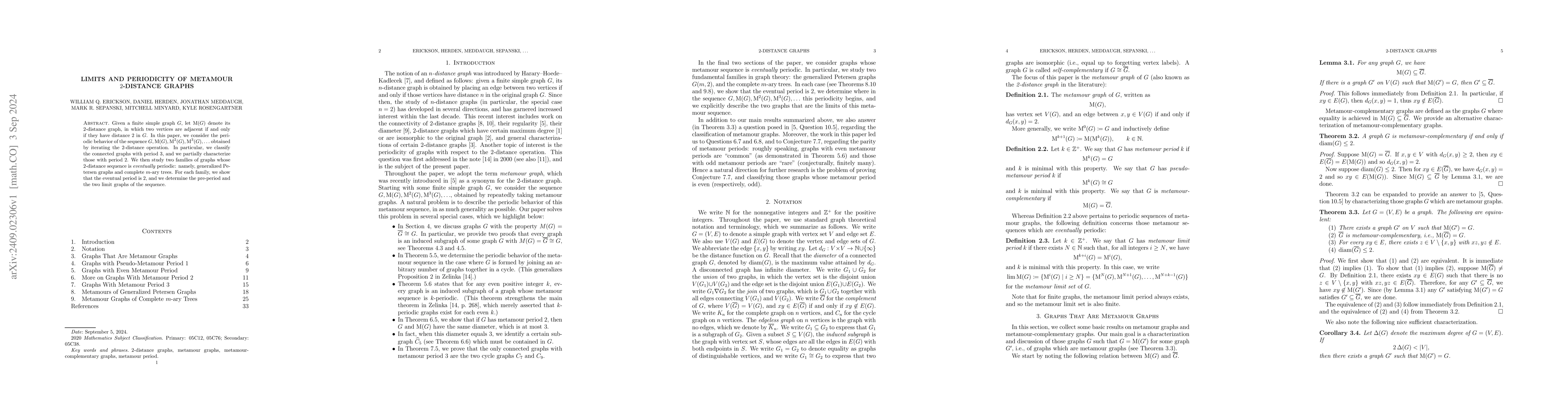 Thumbnail for Limits and Periodicity of Metamour $2$-Distance Graphs
