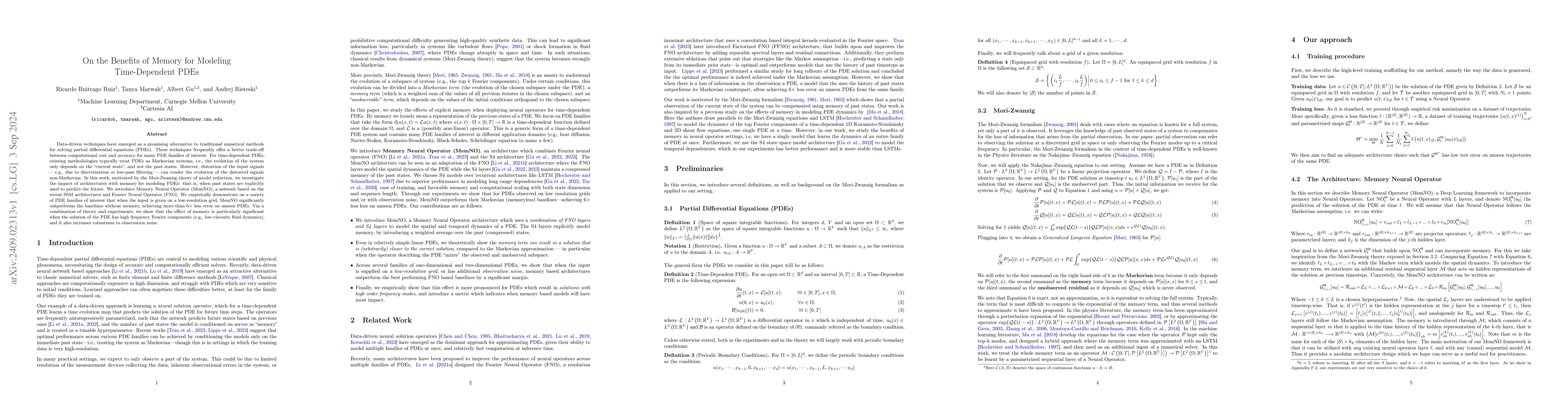 Thumbnail for On the Benefits of Memory for Modeling Time-Dependent PDEs