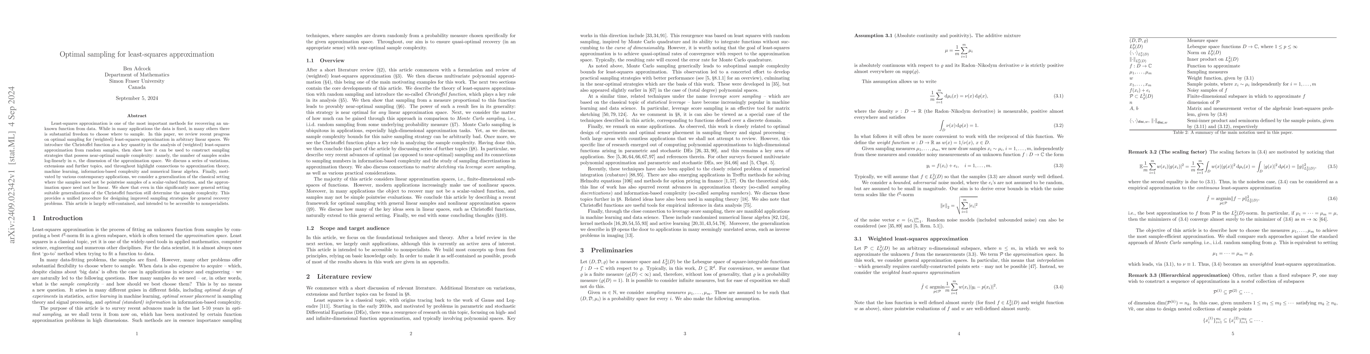 Thumbnail for Optimal sampling for least-squares approximation