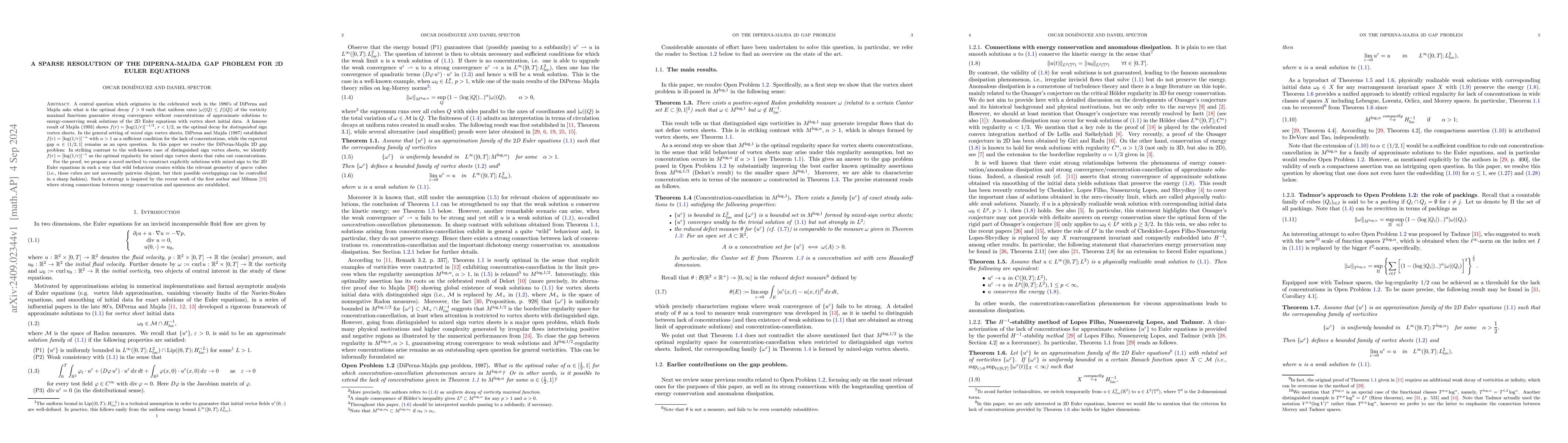 Thumbnail for A sparse resolution of the DiPerna-Majda gap problem for $2$D Euler
  equations