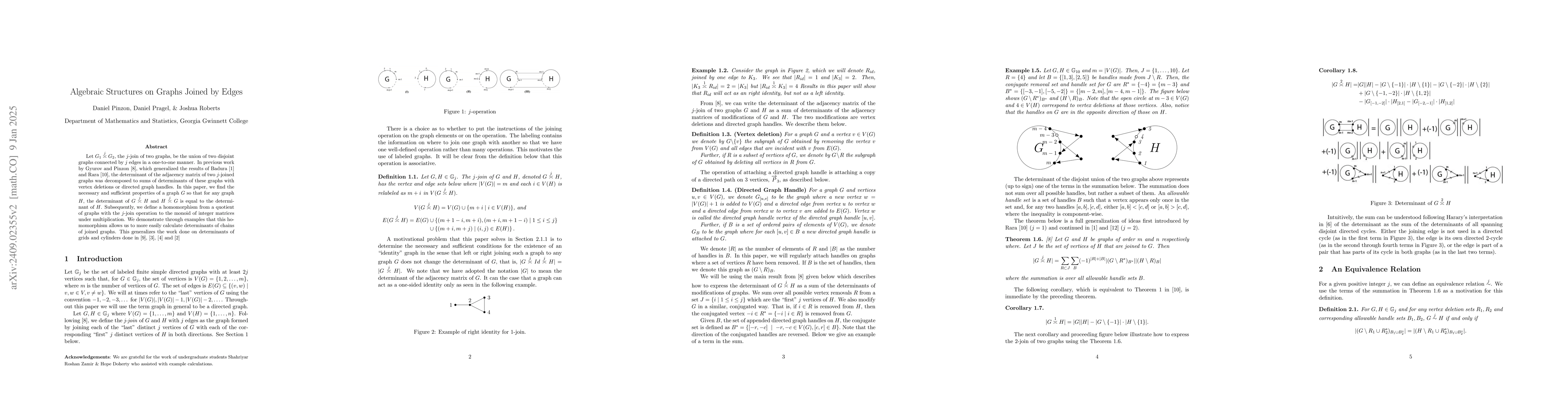 Thumbnail for Algebraic Structures on Graphs Joined by Edges
