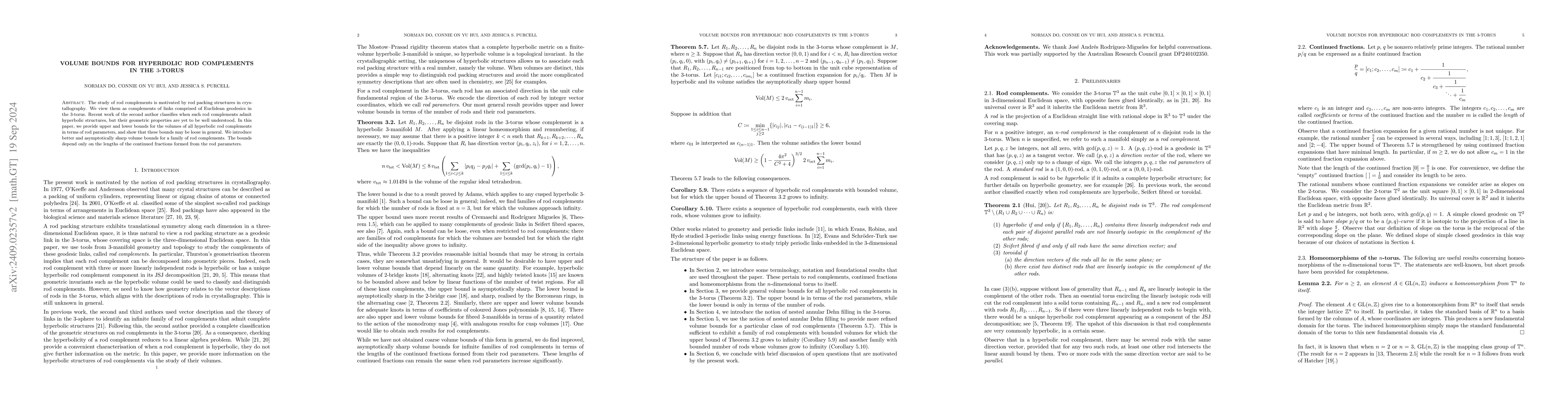 Thumbnail for Volume bounds for hyperbolic rod complements in the 3-torus