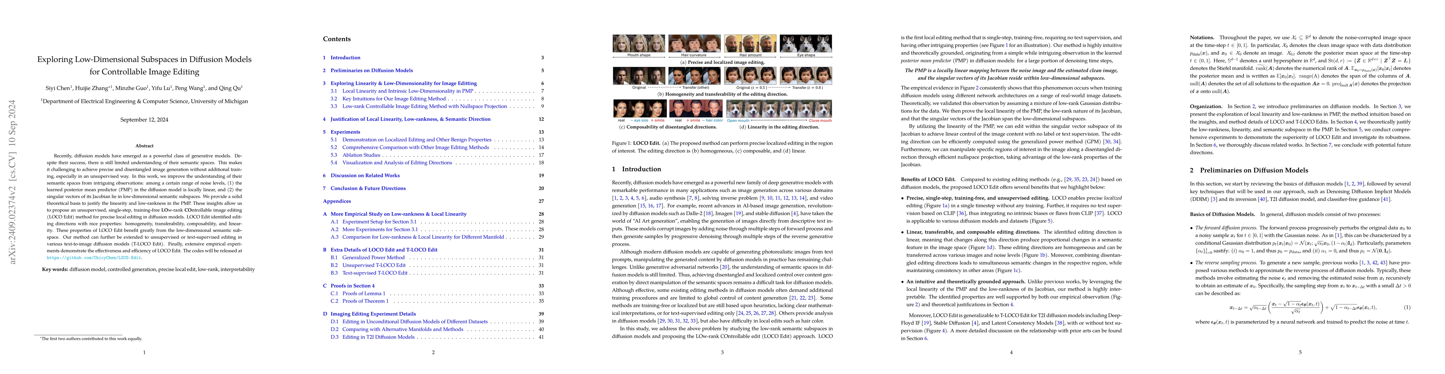 Thumbnail for Exploring Low-Dimensional Subspaces in Diffusion Models for Controllable
  Image Editing