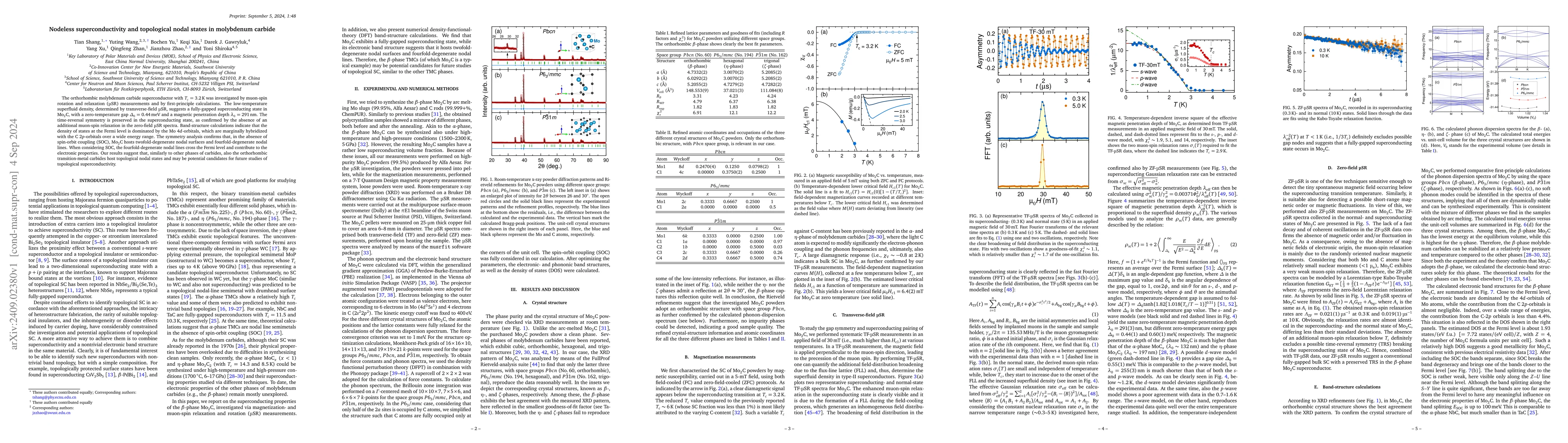 Thumbnail for Nodeless superconductivity and topological nodal states in molybdenum
  carbide