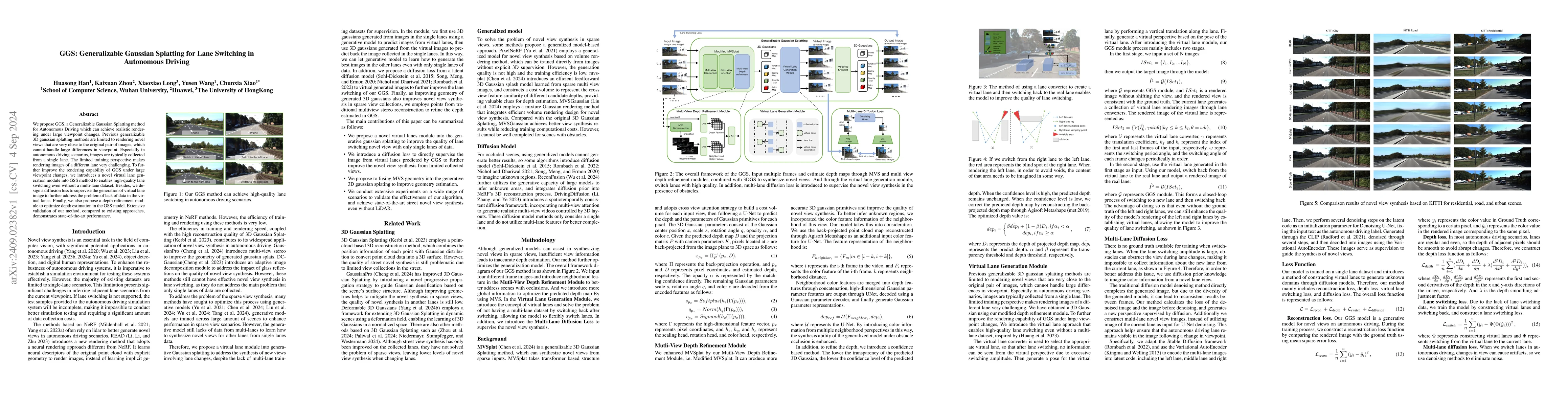 Thumbnail for GGS: Generalizable Gaussian Splatting for Lane Switching in Autonomous
  Driving
