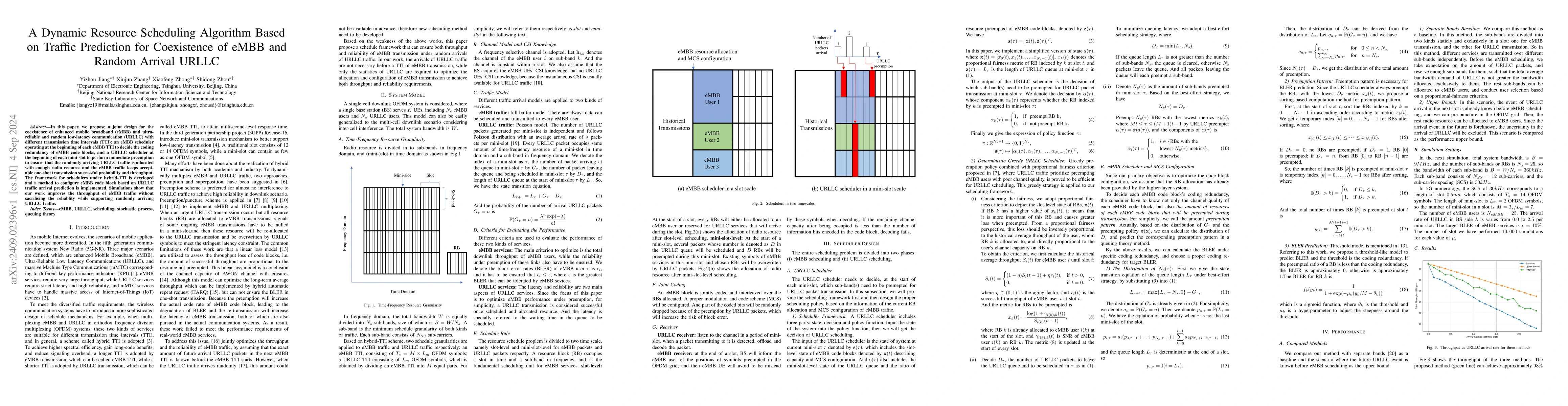 Thumbnail for A Dynamic Resource Scheduling Algorithm Based on Traffic Prediction for
  Coexistence of eMBB and Random Arrival URLLC