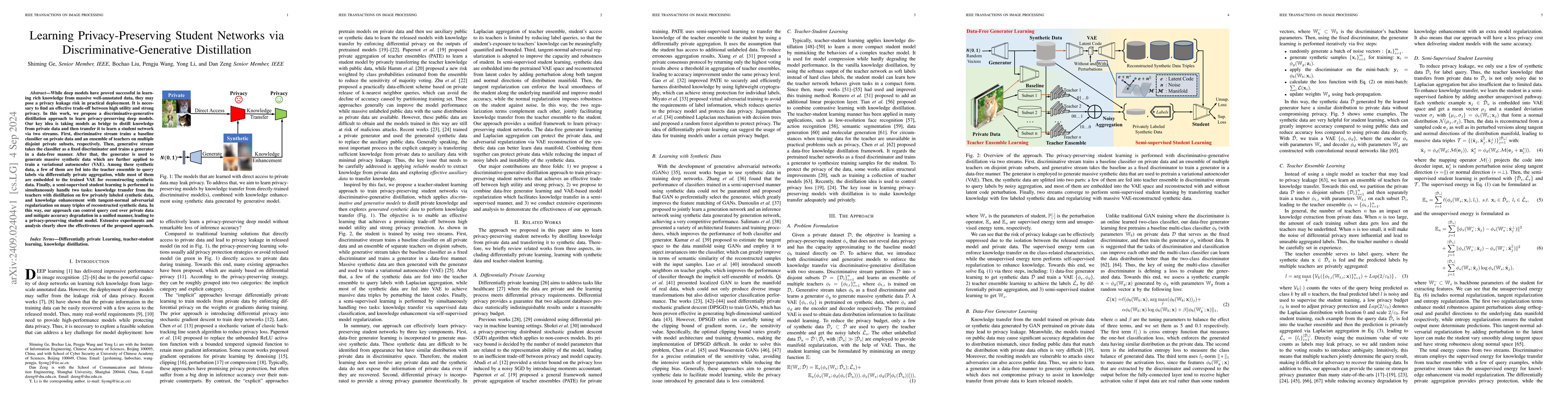 Thumbnail for Learning Privacy-Preserving Student Networks via
  Discriminative-Generative Distillation