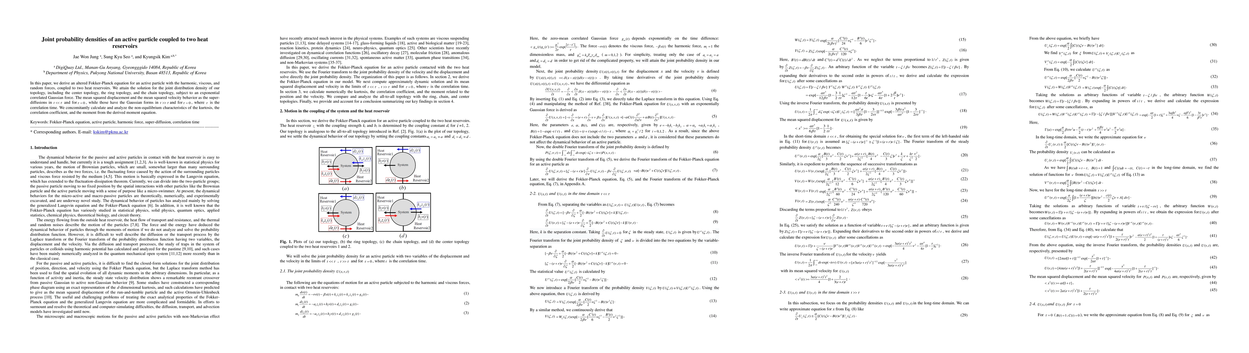 Thumbnail for Joint probability densities of an active particle coupled to two heat
  reservoirs