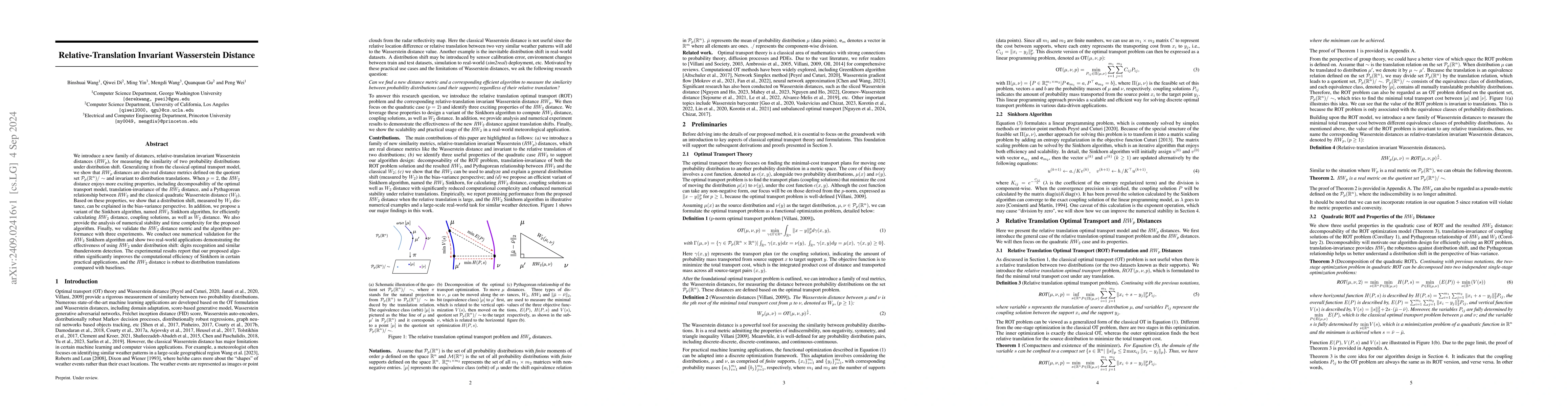 Thumbnail for Relative-Translation Invariant Wasserstein Distance