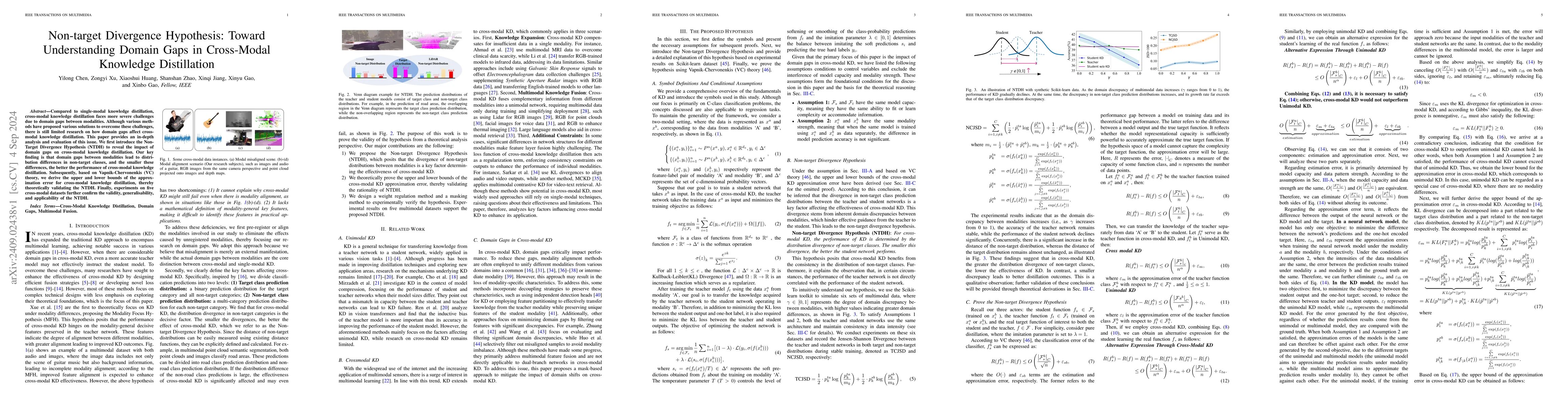 Thumbnail for Non-target Divergence Hypothesis: Toward Understanding Domain Gaps in
  Cross-Modal Knowledge Distillation