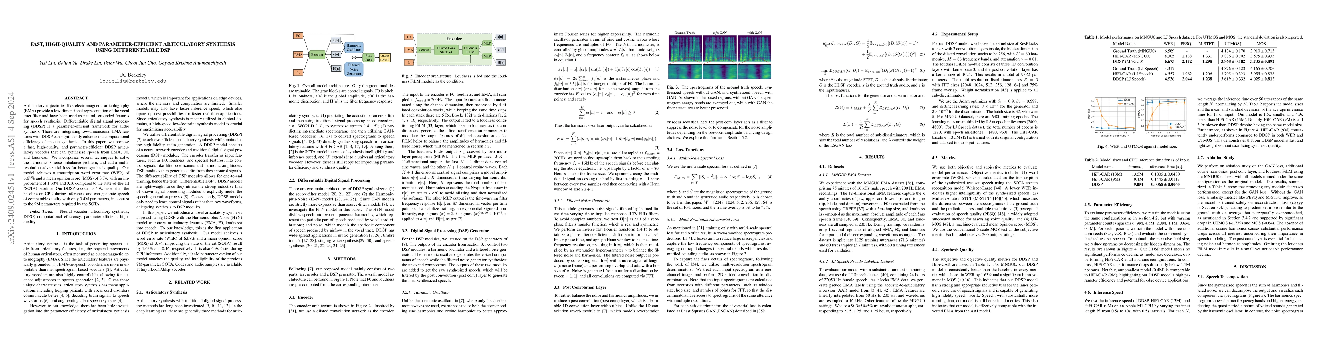 Thumbnail for Fast, High-Quality and Parameter-Efficient Articulatory Synthesis using
  Differentiable DSP