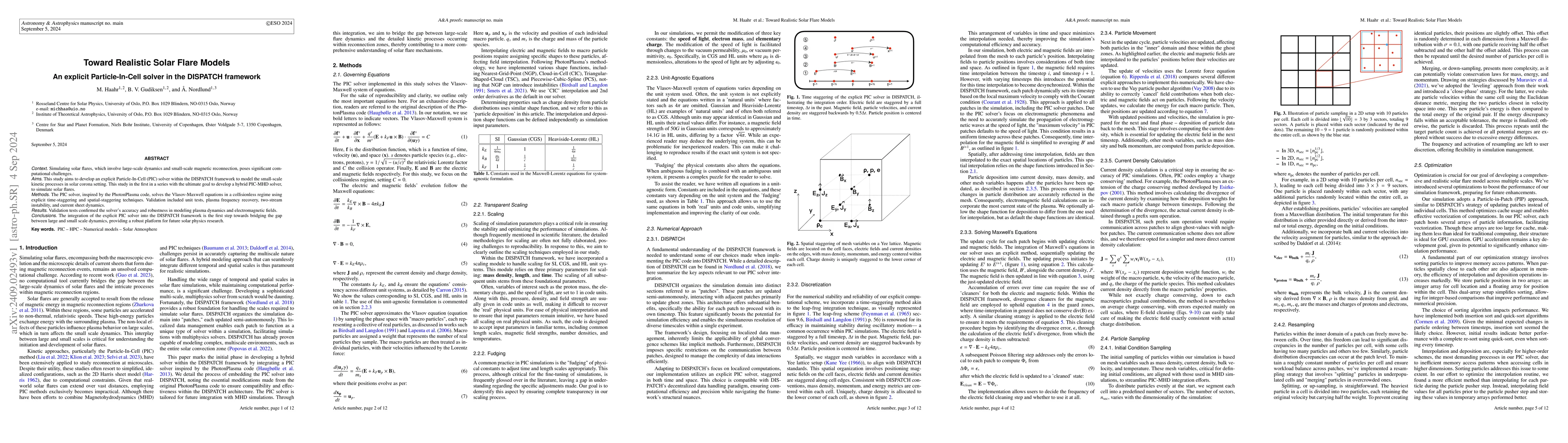 Thumbnail for Toward Realistic Solar Flare Models: An explicit Particle-In-Cell solver
  in the DISPATCH framework