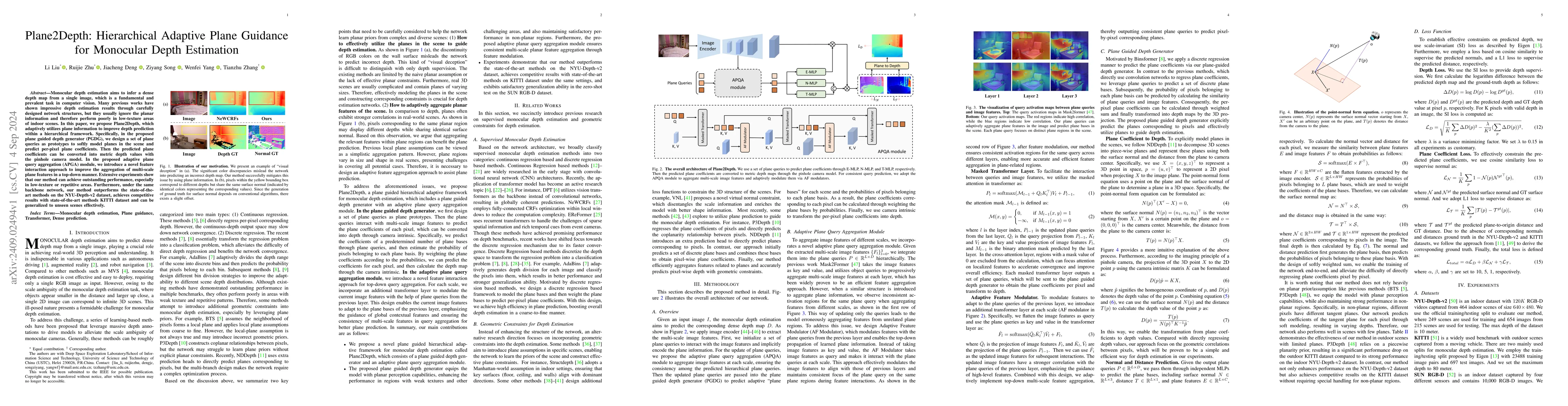 Thumbnail for Plane2Depth: Hierarchical Adaptive Plane Guidance for Monocular Depth
  Estimation