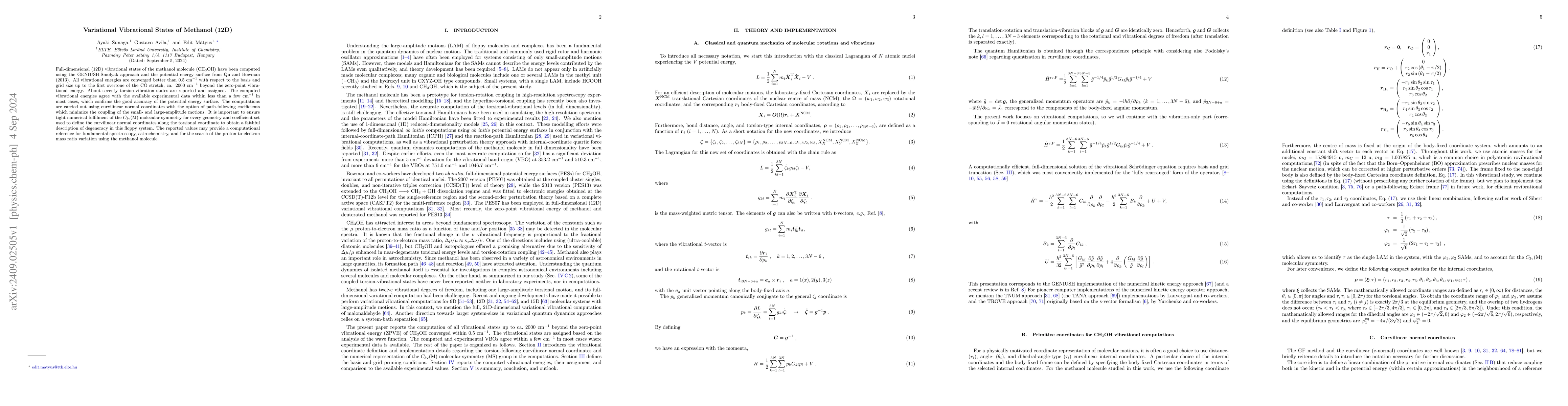 Thumbnail for Variational Vibrational States of Methanol (12D)