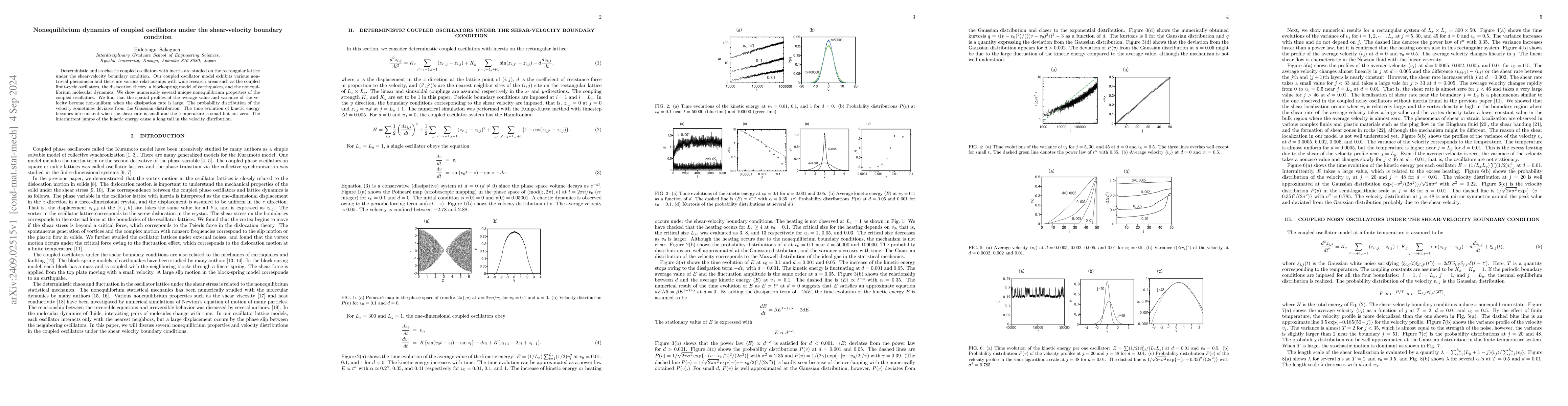 Thumbnail for Nonequilibrium dynamics of coupled oscillators under the shear-velocity
  boundary condition