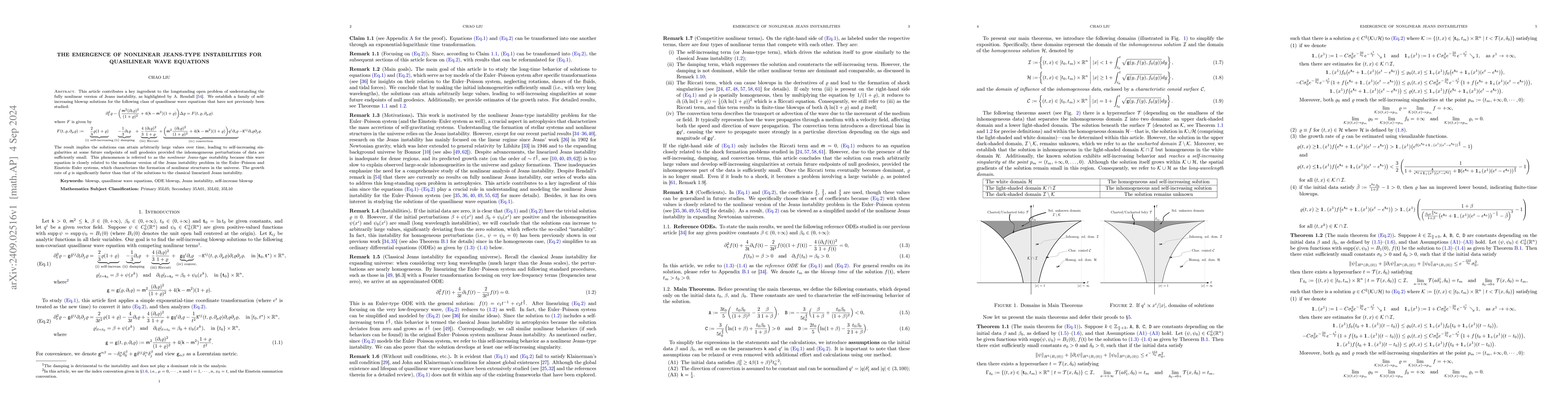 Thumbnail for The emergence of nonlinear Jeans-type instabilities for quasilinear wave
  equations