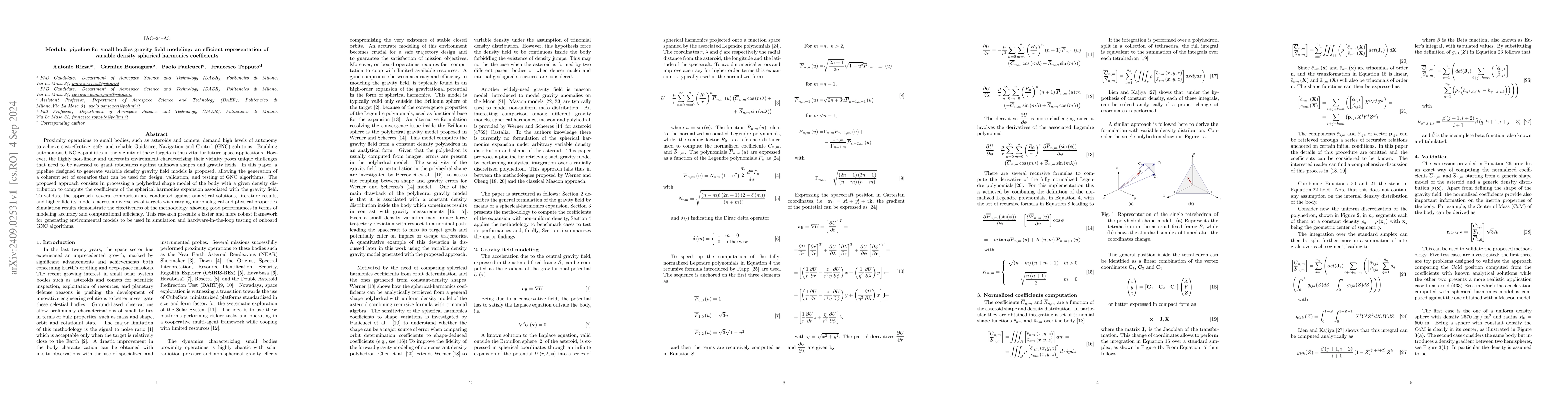 Thumbnail for Modular pipeline for small bodies gravity field modeling: an efficient
  representation of variable density spherical harmonics coefficients