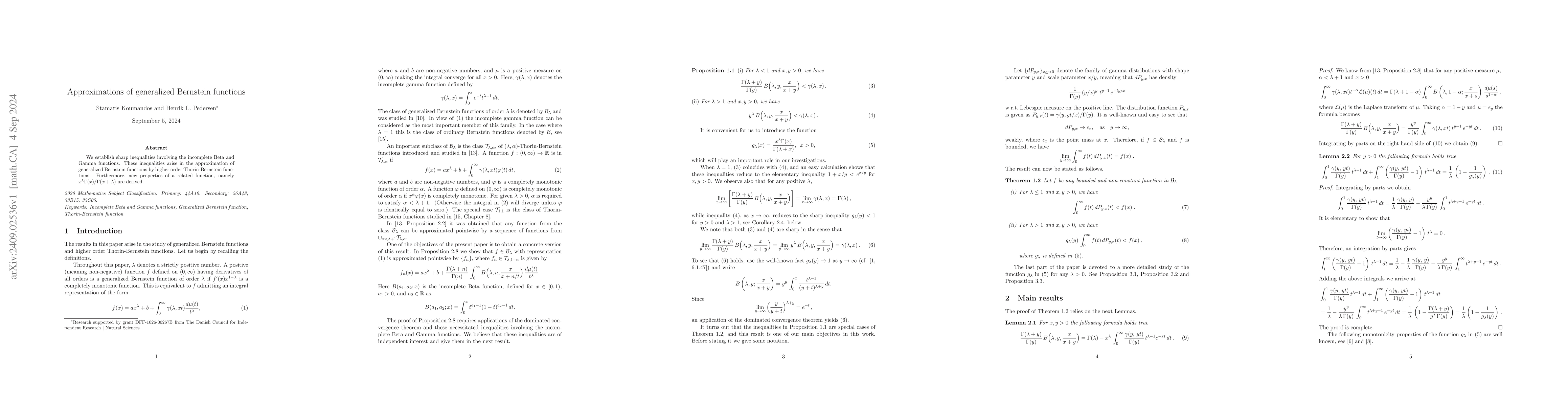 Thumbnail for Approximations of generalized Bernstein functions
