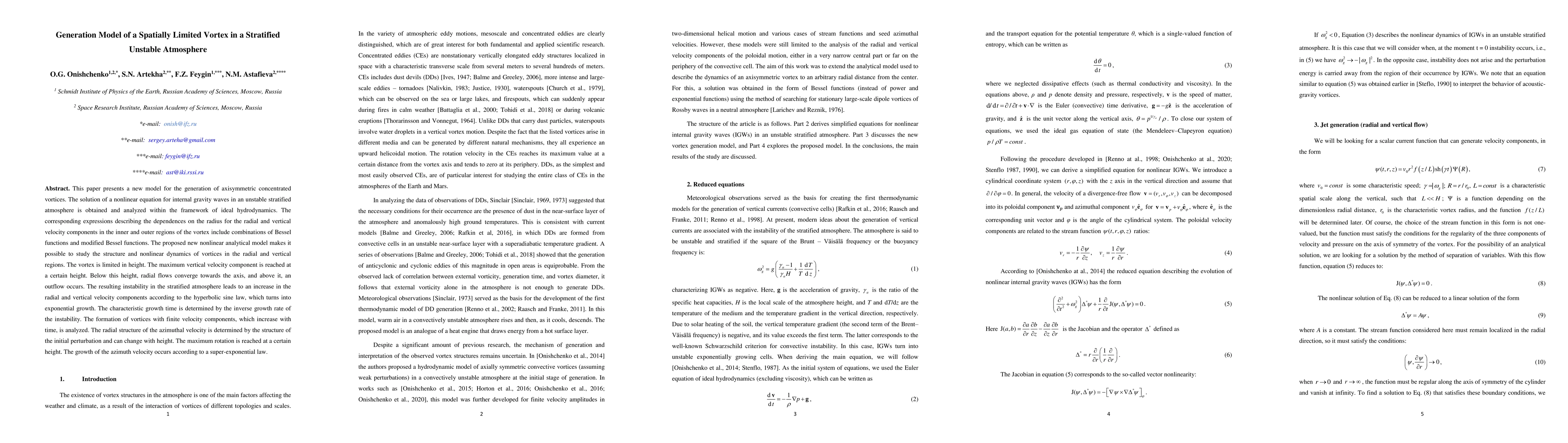 Thumbnail for Generation Model of a Spatially Limited Vortex in a Stratified Unstable
  Atmosphere
