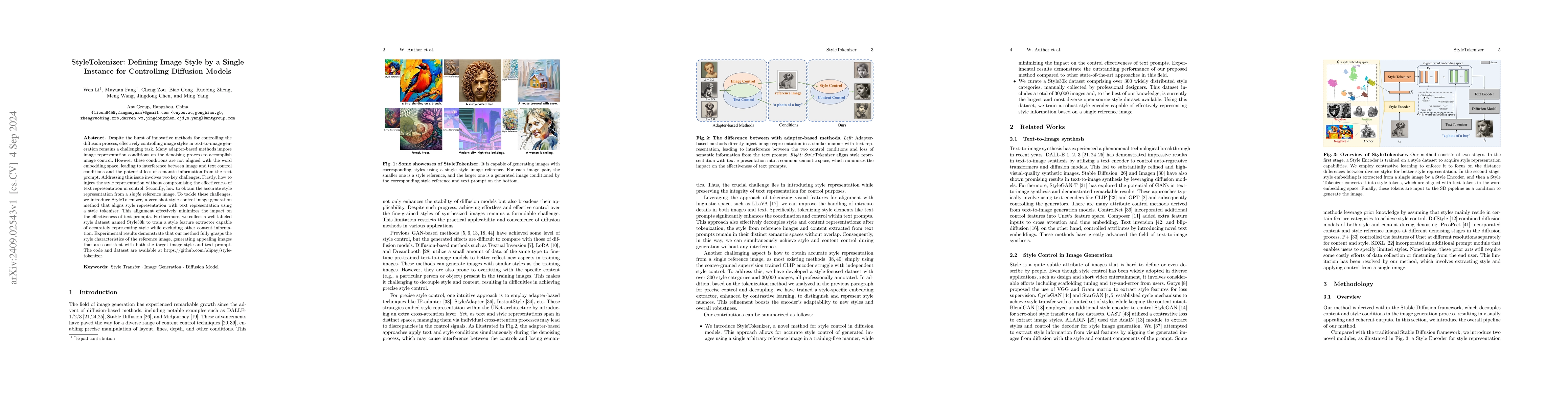 Thumbnail for StyleTokenizer: Defining Image Style by a Single Instance for
  Controlling Diffusion Models