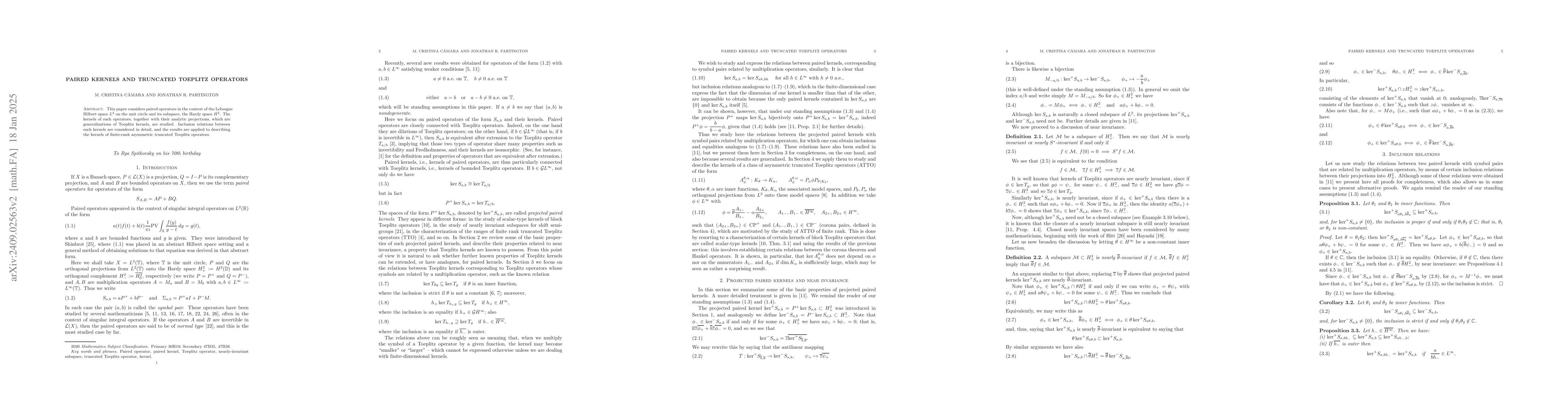 Thumbnail for Paired kernels and truncated Toeplitz operators