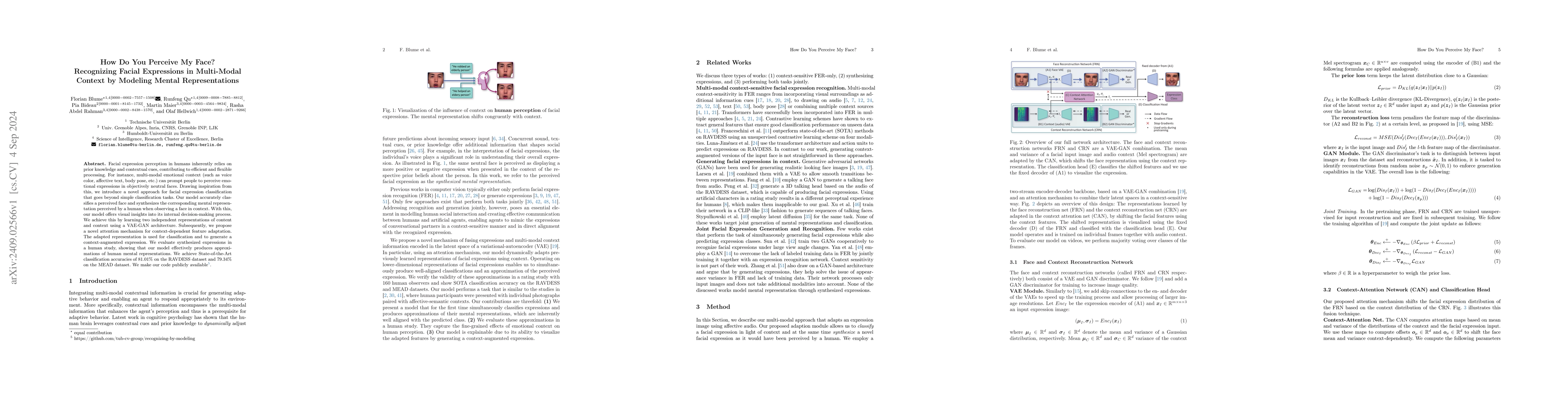 Thumbnail for How Do You Perceive My Face? Recognizing Facial Expressions in
  Multi-Modal Context by Modeling Mental Representations