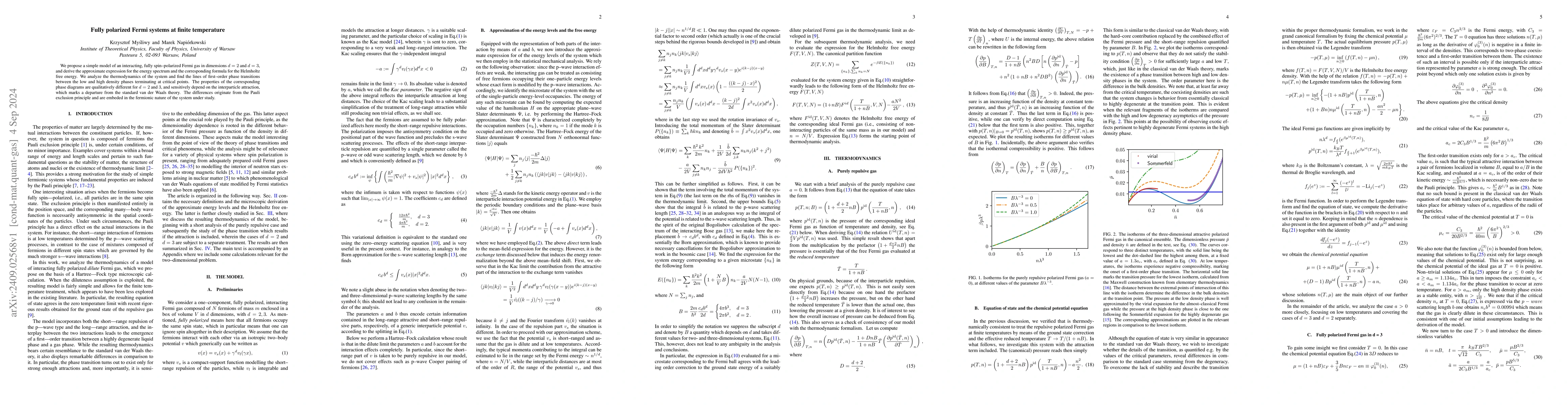 Thumbnail for Fully polarized Fermi systems at finite temperature