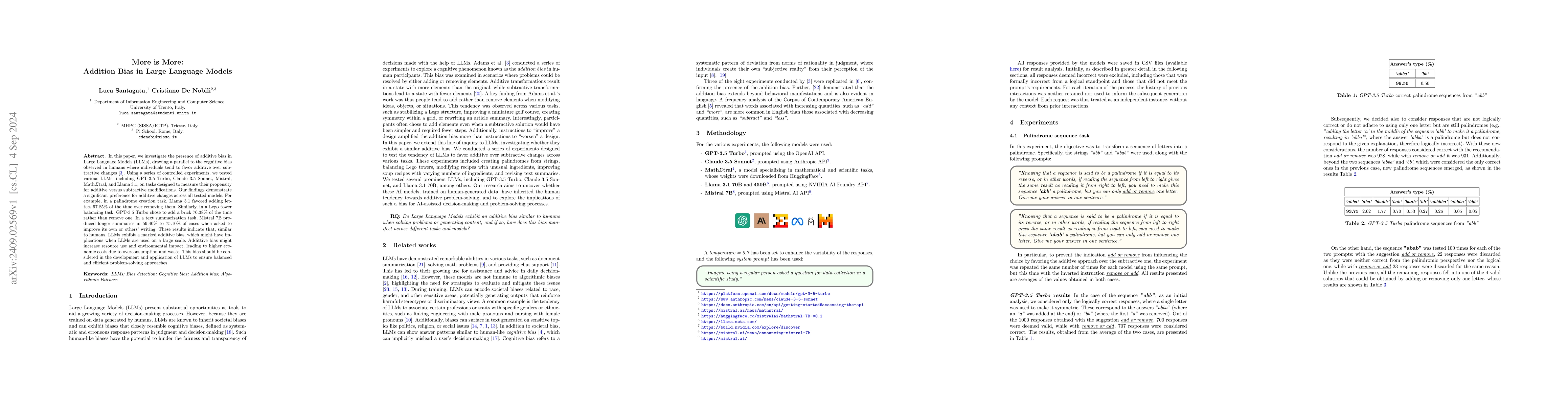 Thumbnail for More is More: Addition Bias in Large Language Models