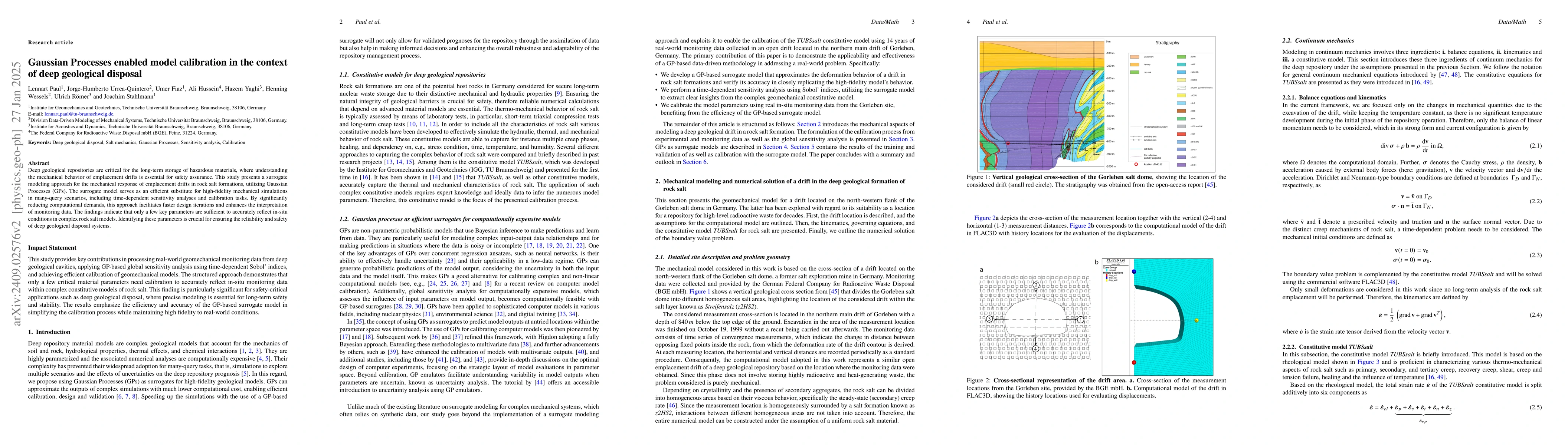 Thumbnail for Gaussian Processes enabled model calibration in the context of deep
  geological disposal