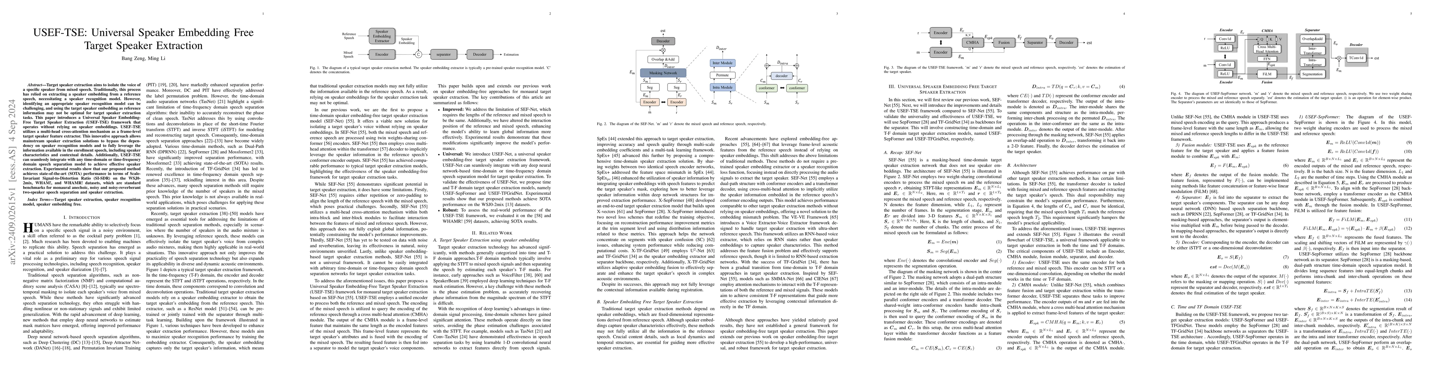 Thumbnail for USEF-TSE: Universal Speaker Embedding Free Target Speaker Extraction