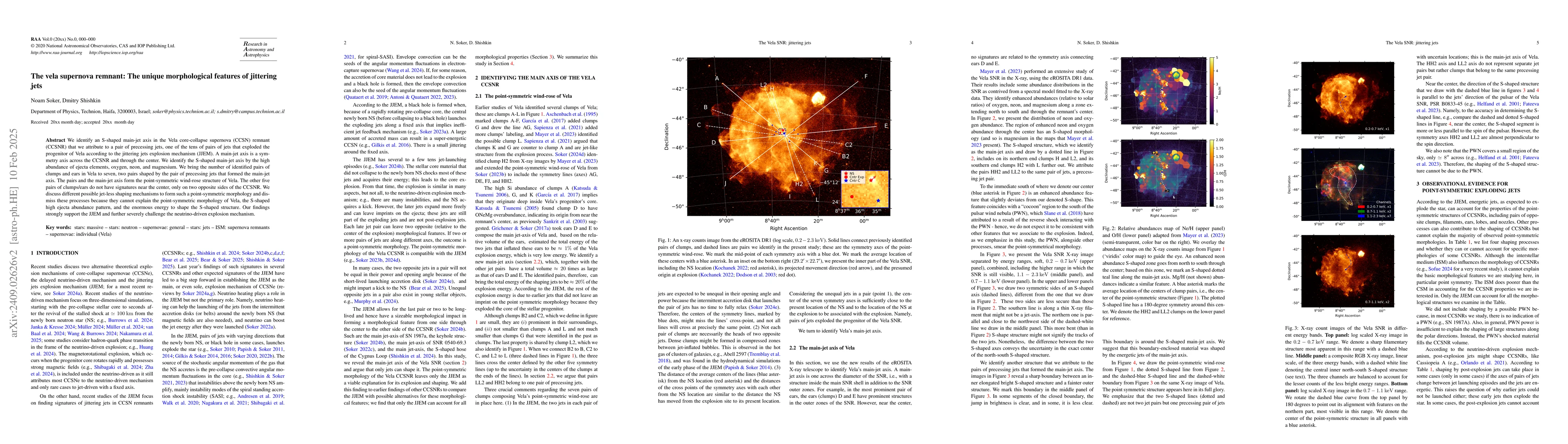 Thumbnail for The vela supernova remnant: The unique morphological features of
  jittering jets