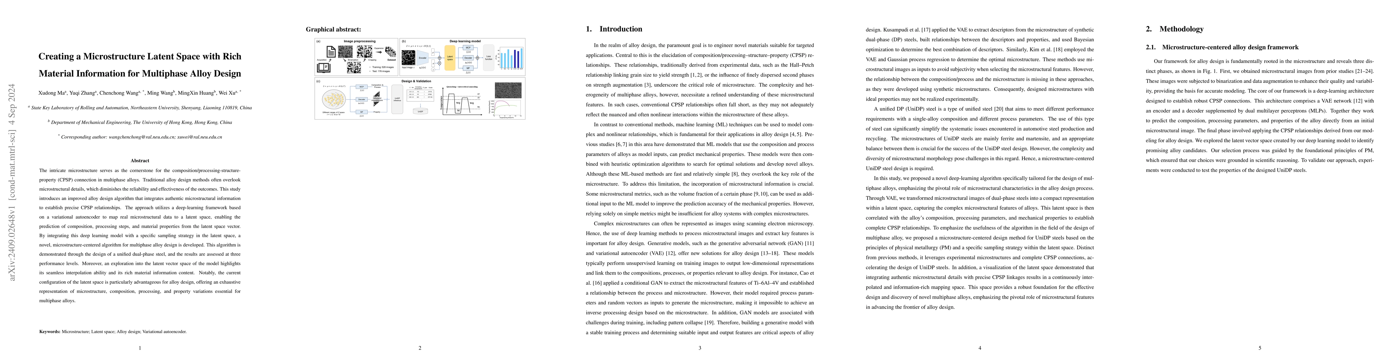 Thumbnail for Creating a Microstructure Latent Space with Rich Material Information
  for Multiphase Alloy Design