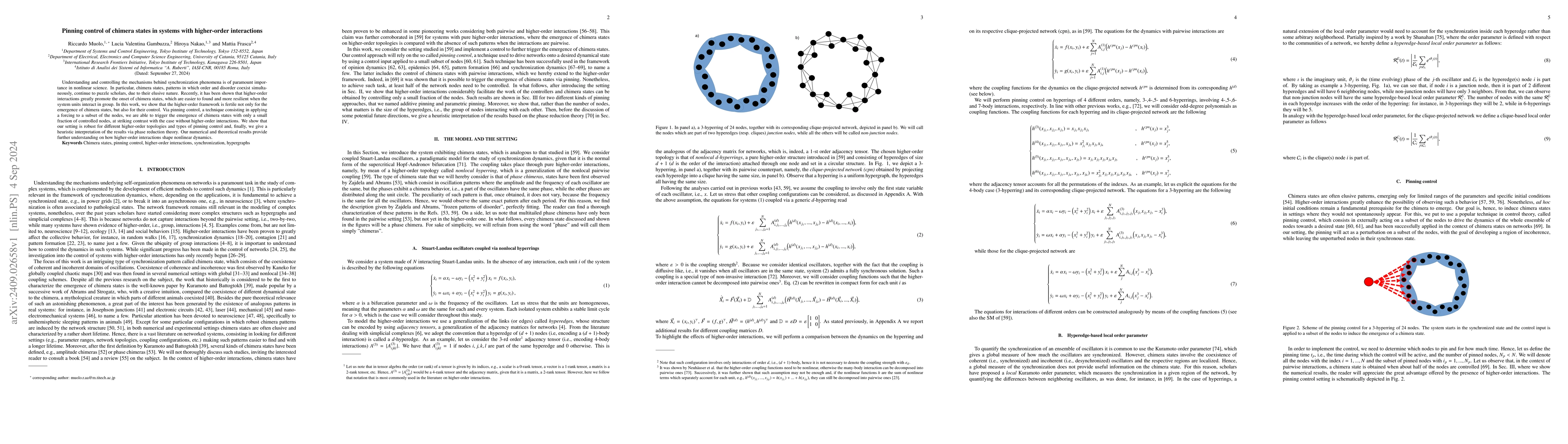 Thumbnail for Pinning control of chimera states in systems with higher-order
  interactions