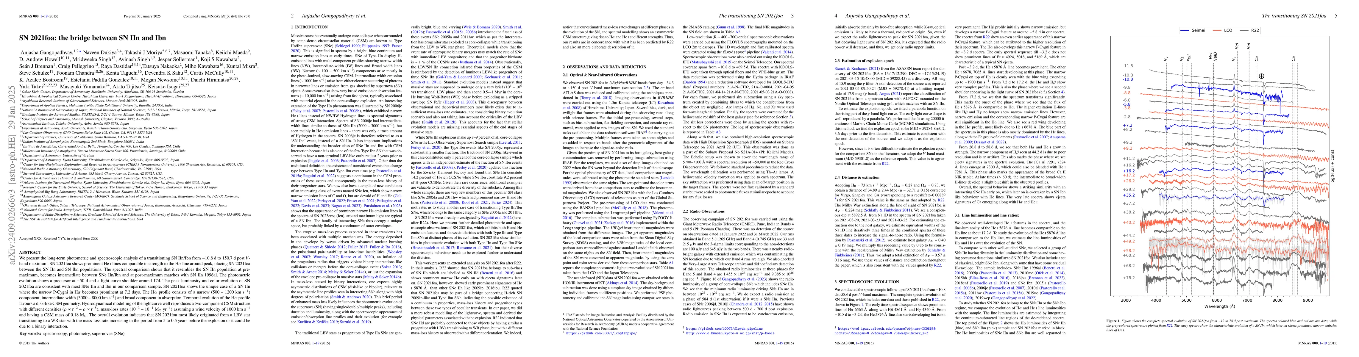 Thumbnail for SN 2021foa: Deriving a continuity between SN IIn and SN Ibn