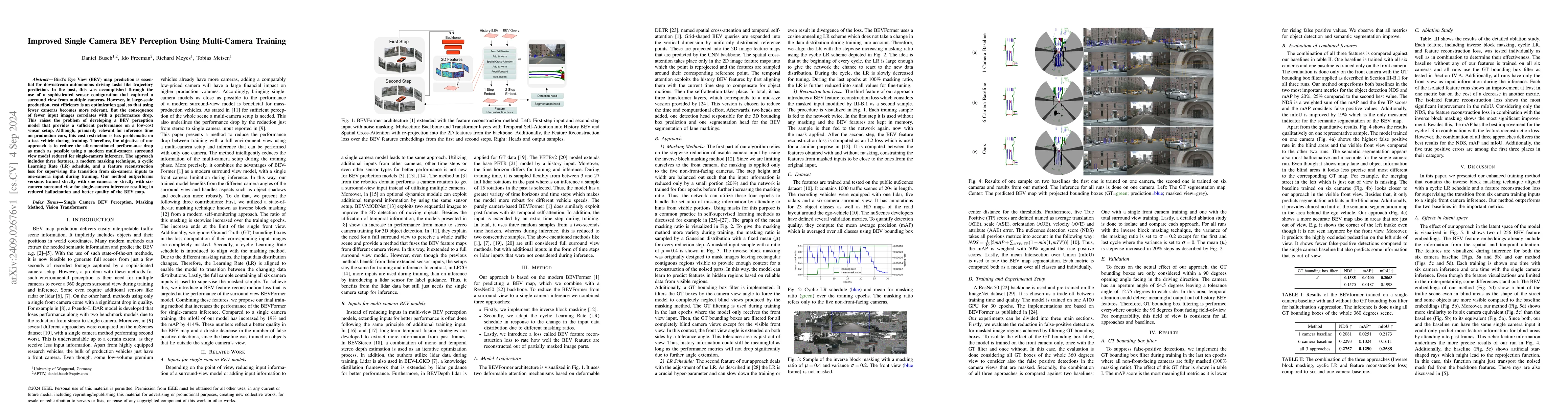 Thumbnail for Improved Single Camera BEV Perception Using Multi-Camera Training