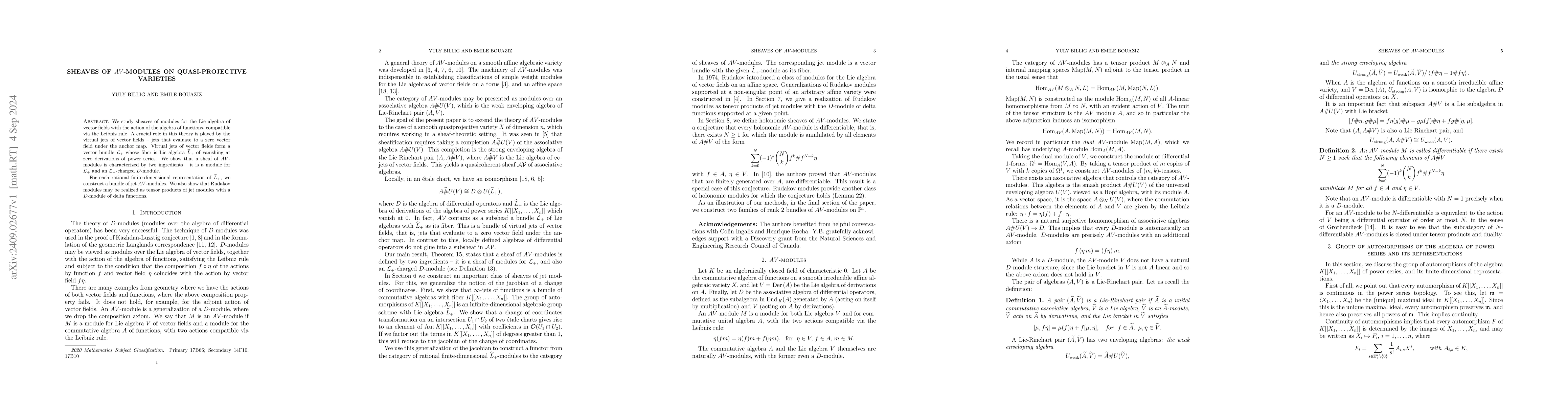 Thumbnail for Sheaves of AV-modules on quasi-projective varieties