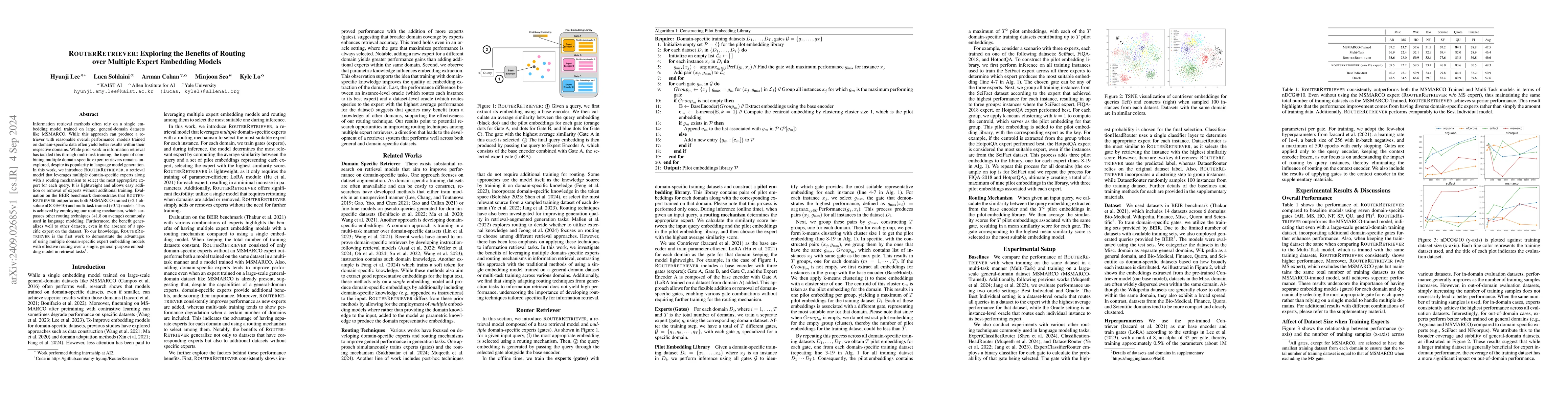 Thumbnail for RouterRetriever: Exploring the Benefits of Routing over Multiple Expert
  Embedding Models