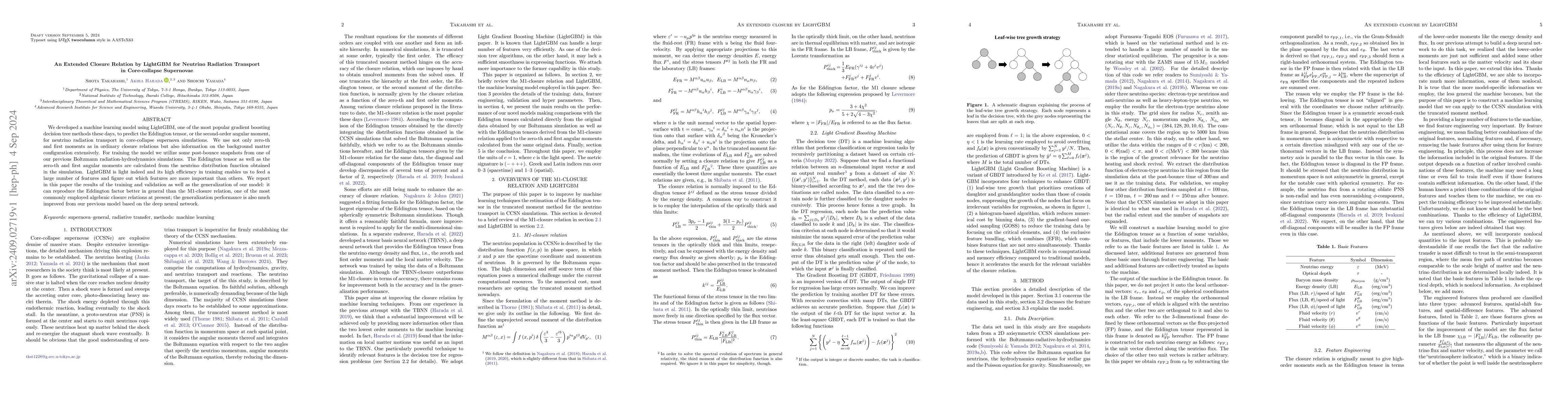 Thumbnail for An Extended Closure Relation by LightGBM for Neutrino Radiation
  Transport in Core-collapse Supernovae