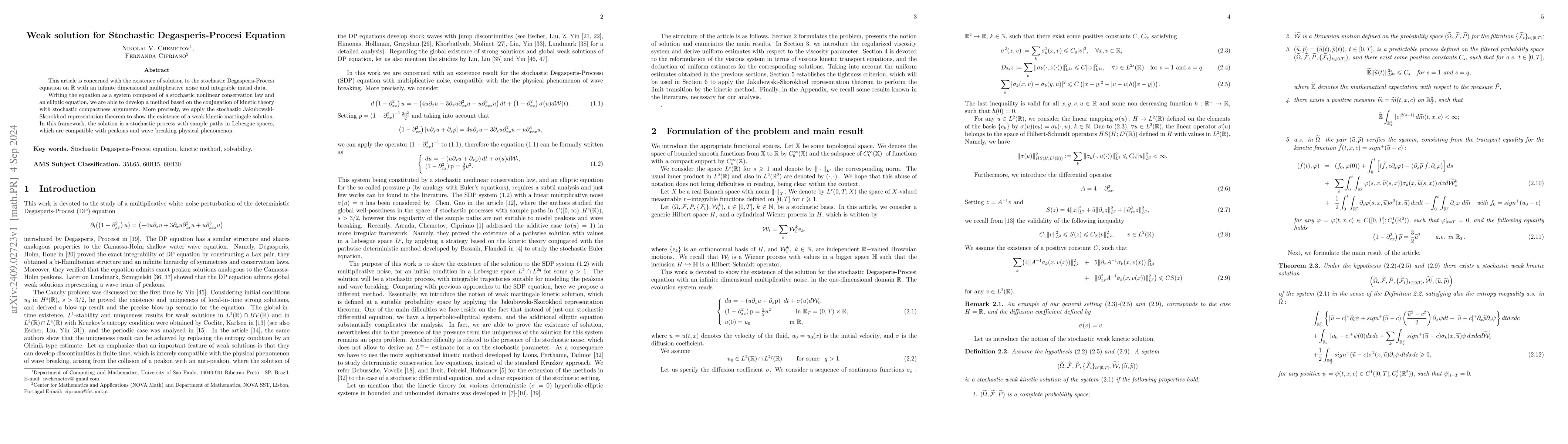 Thumbnail for Weak solution for Stochastic Degasperis-Procesi Equation