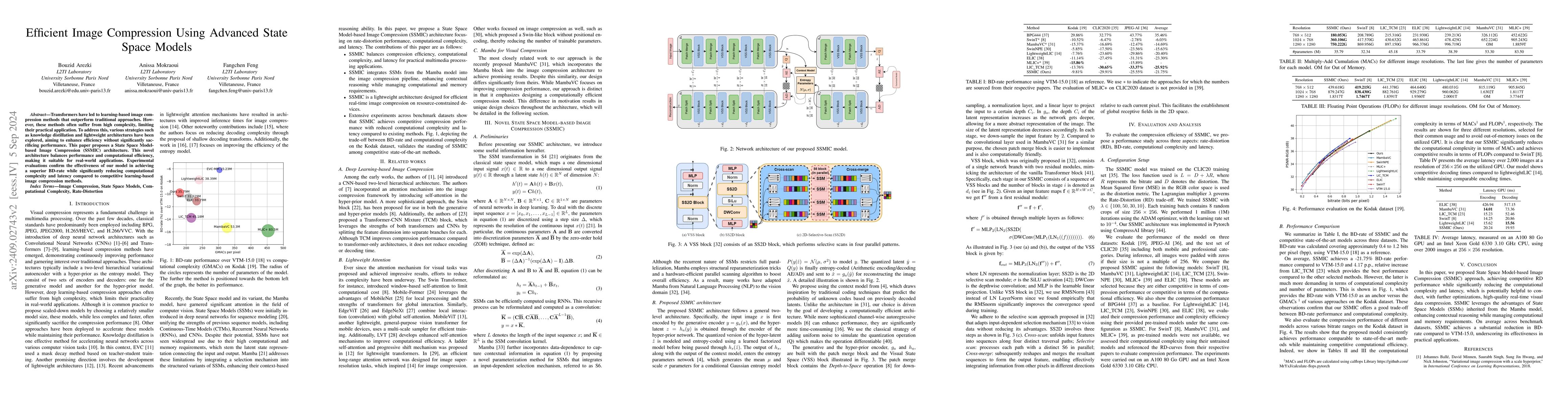 Thumbnail for Efficient Image Compression Using Advanced State Space Models