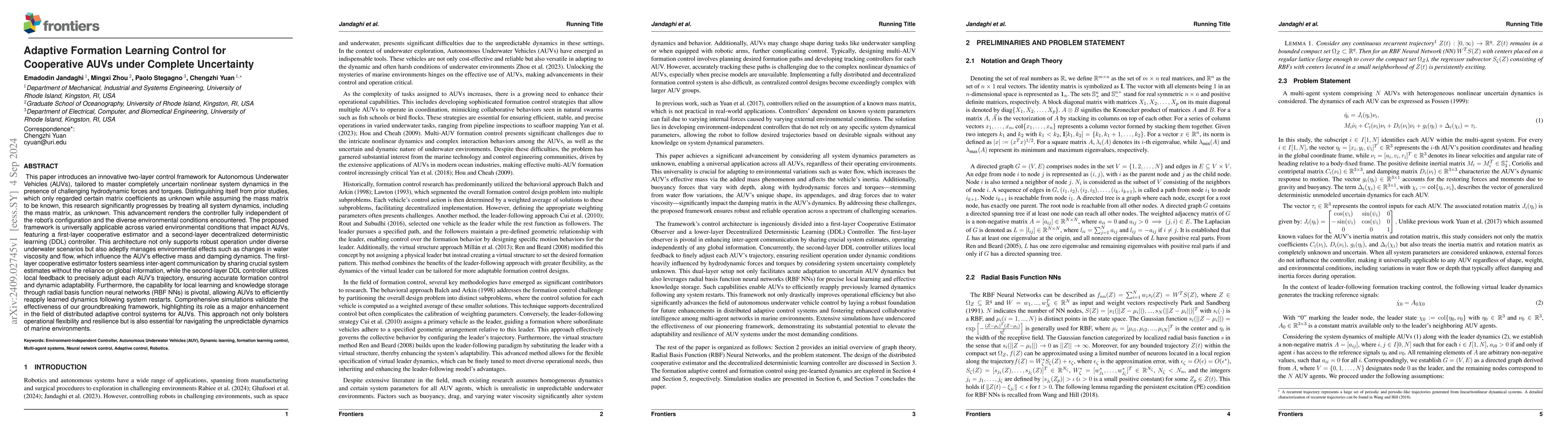 Thumbnail for Adaptive Formation Learning Control for Cooperative AUVs under Complete
  Uncertainty