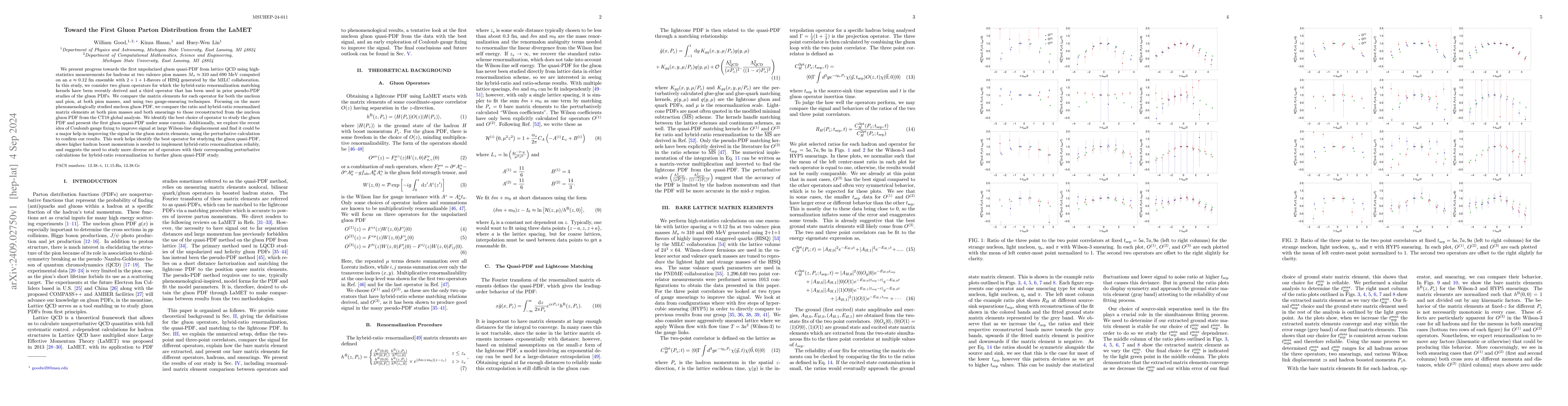 Thumbnail for Toward the First Gluon Parton Distribution from the LaMET