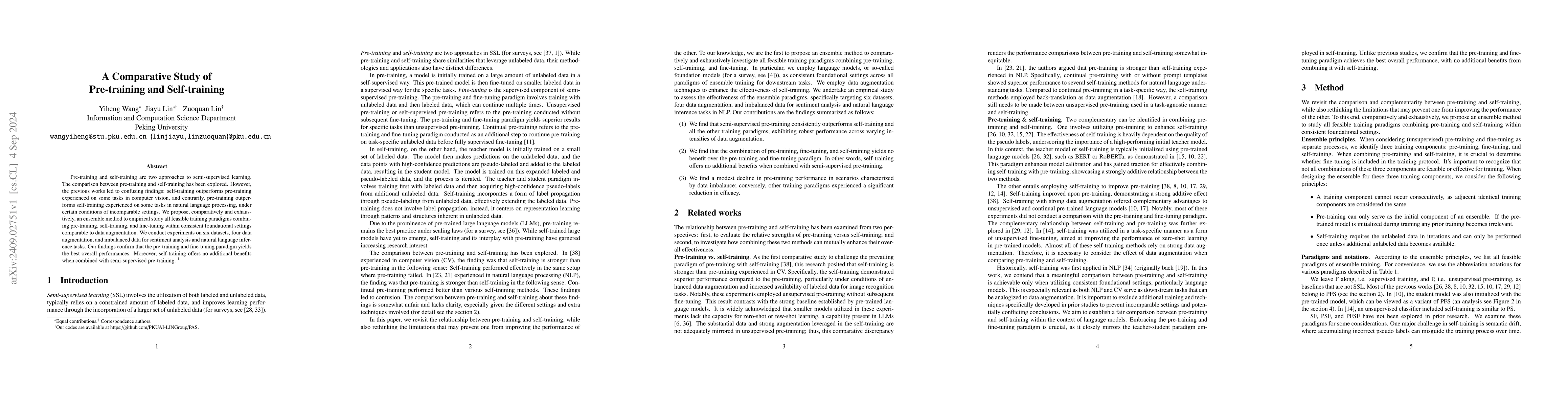 Thumbnail for A Comparative Study of Pre-training and Self-training