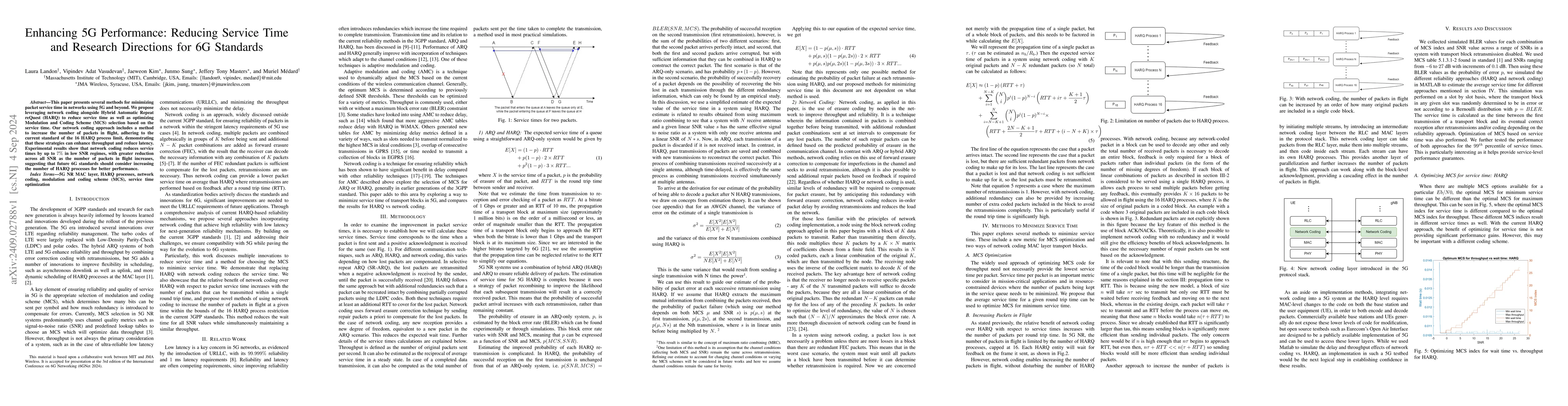 Thumbnail for Enhancing 5G Performance: Reducing Service Time and Research Directions
  for 6G Standards