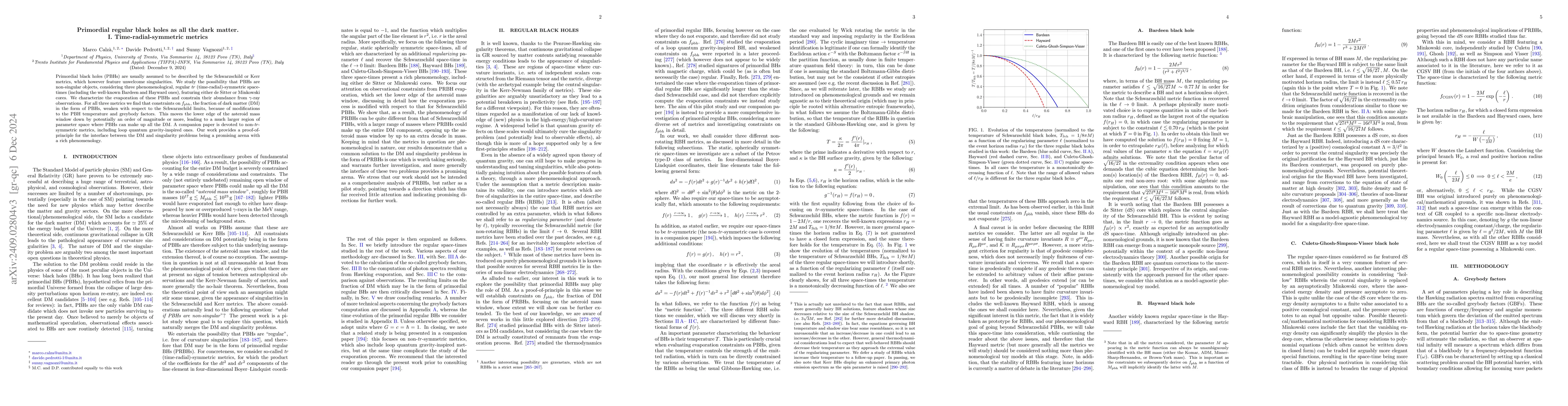 Thumbnail for Primordial regular black holes as all the dark matter. I.
  Time-radial-symmetric metrics