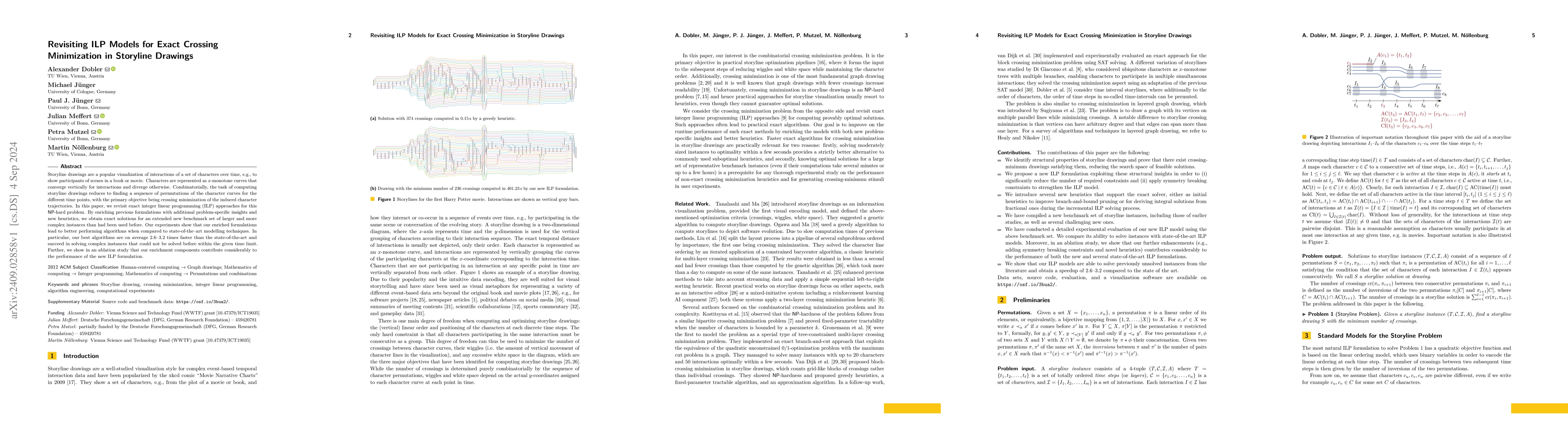 Thumbnail for Revisiting ILP Models for Exact Crossing Minimization in Storyline
  Drawings