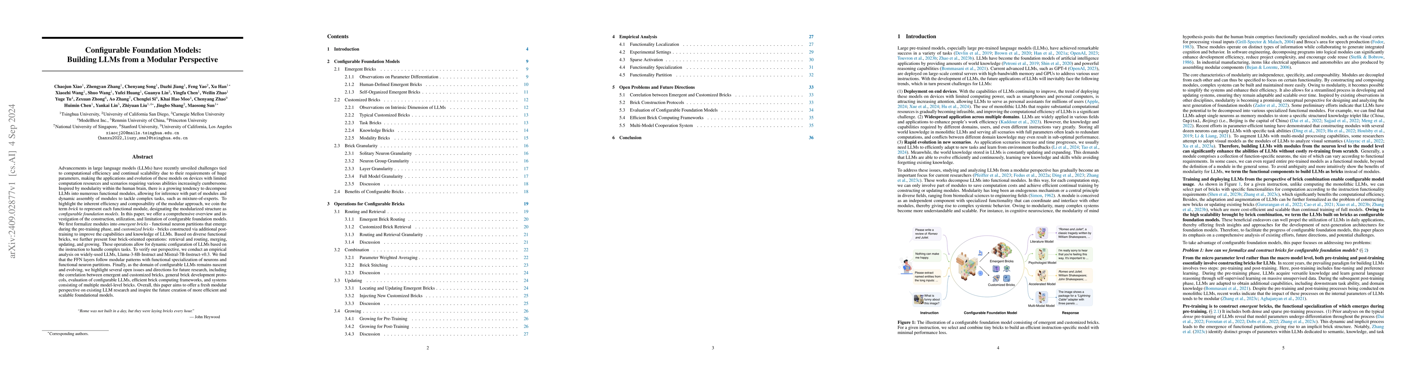 Thumbnail for Configurable Foundation Models: Building LLMs from a Modular Perspective