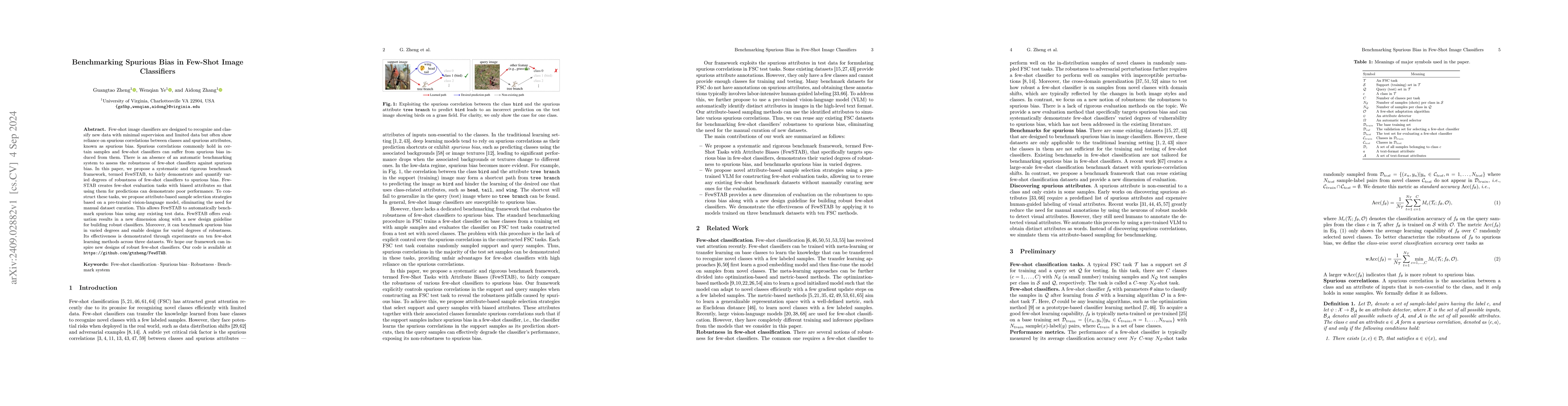 Thumbnail for Benchmarking Spurious Bias in Few-Shot Image Classifiers